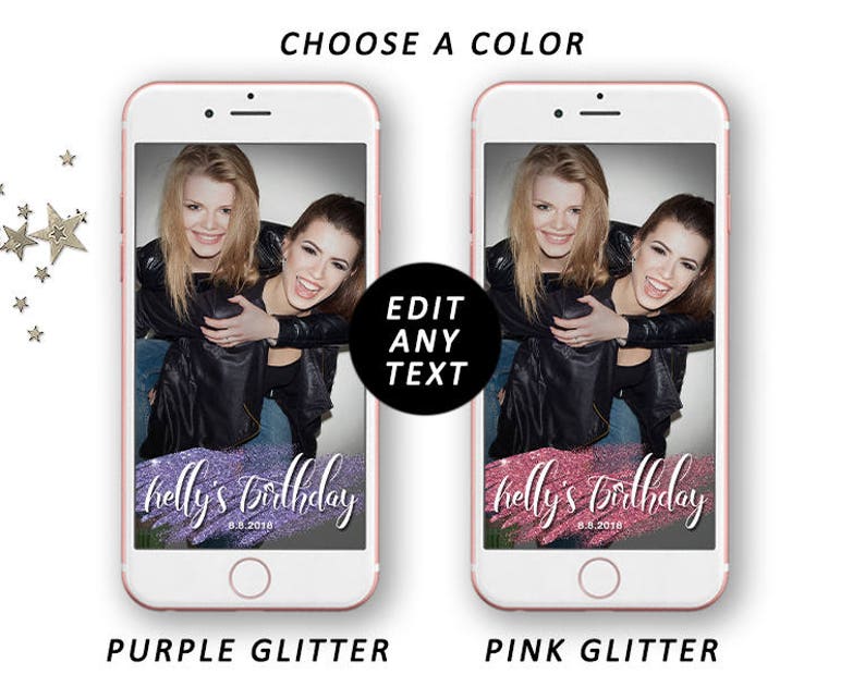 Glitter Brush Stroke Birthday Geofilter Birthday Snapchat Filter Birthday Party Geofilter Birthday Geo Filter Custom Birthday Geofilter