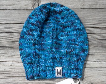 Handmade Hat - 'Melange Ocean' - merino wool