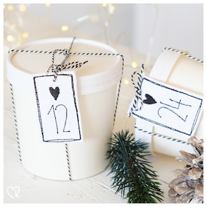 Advent calendar numbers heart, 10x10 and 13x18