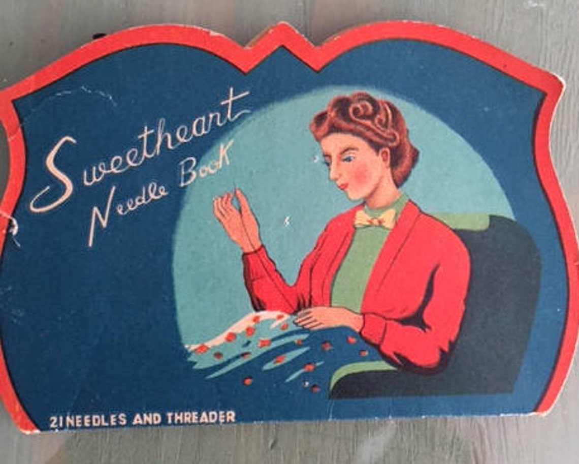 Vintage needle card 1940s Etsy