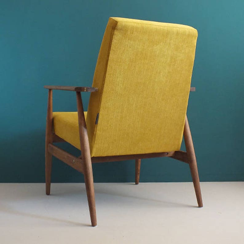 Vintage Armchair from Mid Century, Mustard, Restored image 6