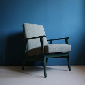 Vintage Armchair from Mid Century, Green, Restored