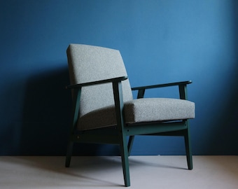 Vintage Armchair from Mid Century, Green, Restored