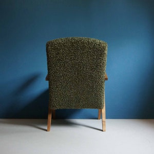 Vintage Armchair from Mid Century, Green Boucle, Restored image 4