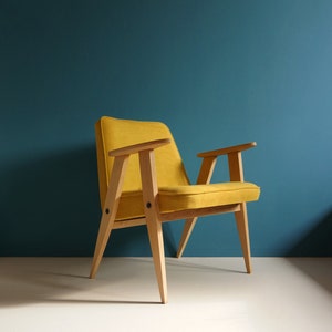 Vintage Armchair 366 Chierowski from Mid Century, Mustard, Restored