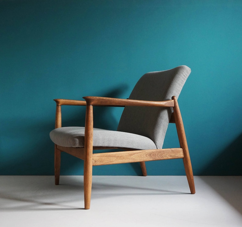 Vintage Sessel von Mid Century entworfen von Edmund Homa, restauriert Bild 4