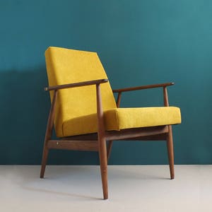 Vintage Armchair from Mid Century, Mustard, Restored image 1