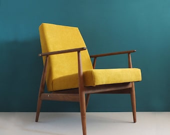 Vintage Armchair from Mid Century, Mustard, Restored