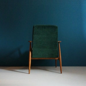 Vintage Sessel aus Mid Century, grüner Samtbezug, innen und außen Messing, restauriert Bild 4