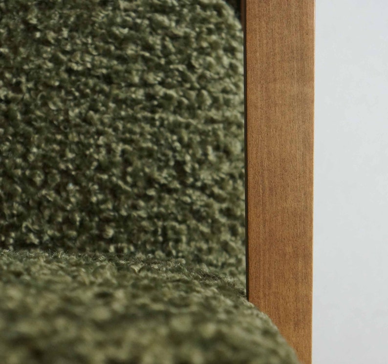 Vintage Armchair from Mid Century, Green Boucle, Restored image 8