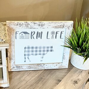Farm life picture sign wall decor rustic