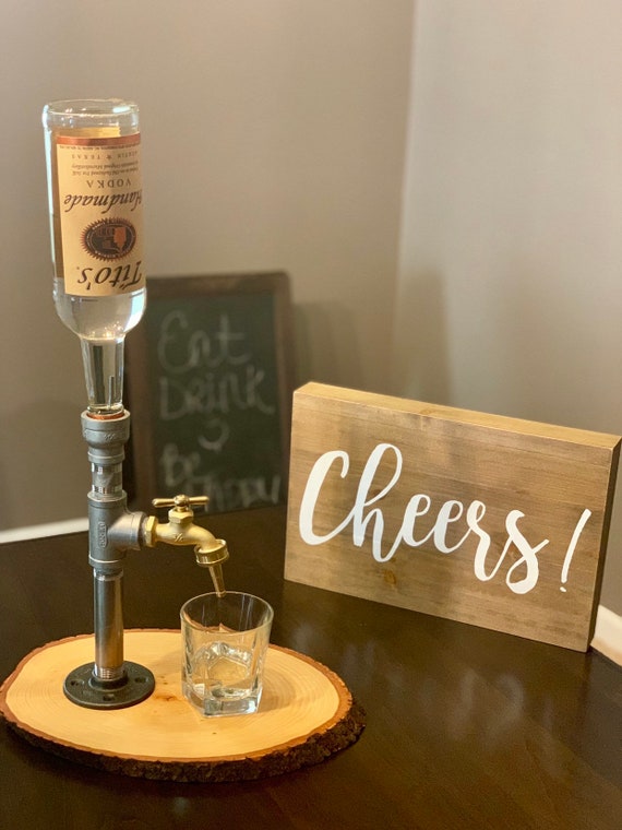 Liquor Dispenser Rustic Stainless Steel Wood Exposed Bark Bar - Diy Liquor Dispenser Wood Liquor Dispenser Rustic Stainless Steel Wood Exposed Bark Bar - Diy Liquor Dispenser Wood