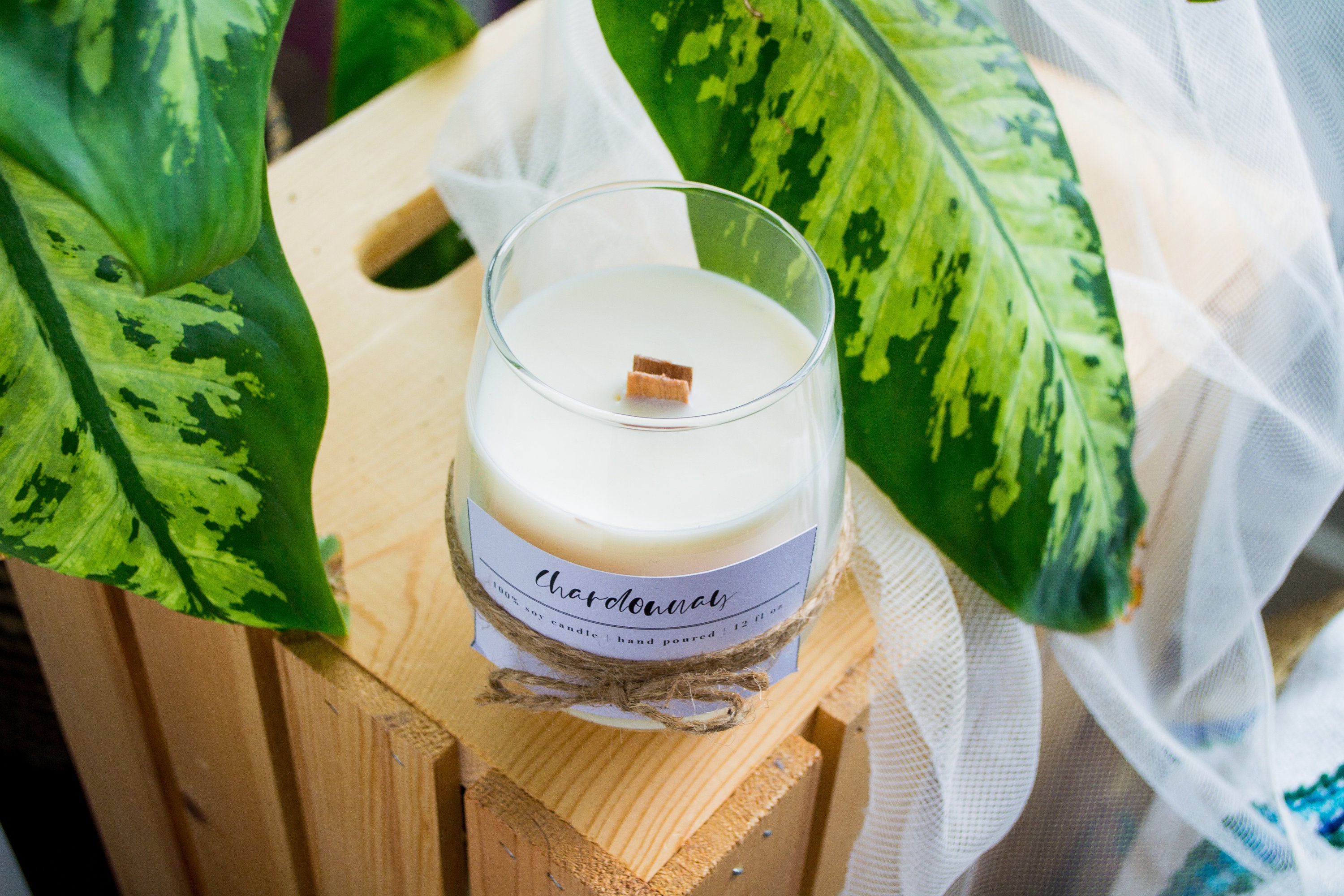 Wine Glass Candle Chardonnay Custom Christmas Gift Custom Etsy UK