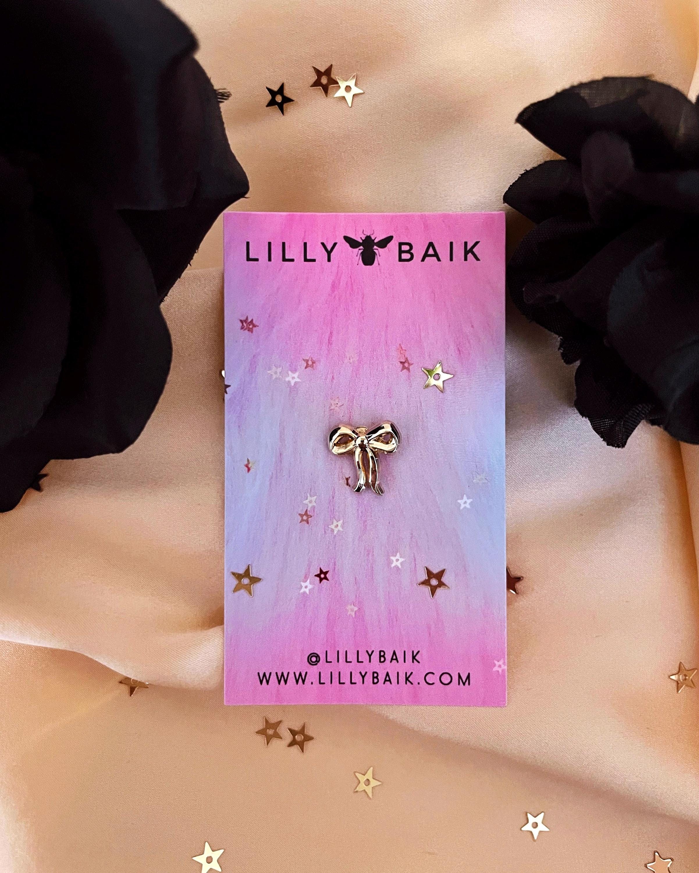 Papillon Ribbon Reverie Mini Metallic Bow Pin (gold), Dainty Tiny 0.5 In. Board Filler ...