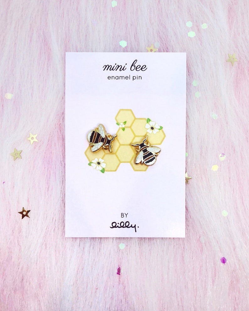 Mini Bee Pin Tiny Gold Hard Enamel Honeybee Lapel Pin Badge - Etsy