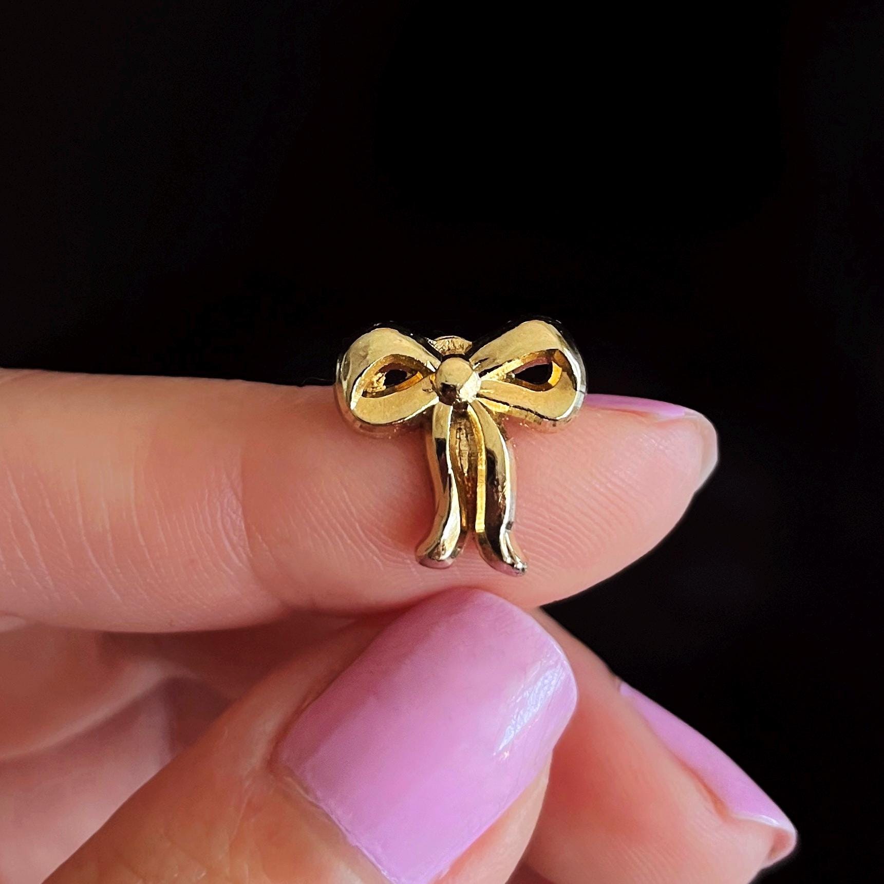 Papillon Ribbon Reverie Mini Metallic Bow Pin (gold), Dainty Tiny 0.5 In. Board Filler ...