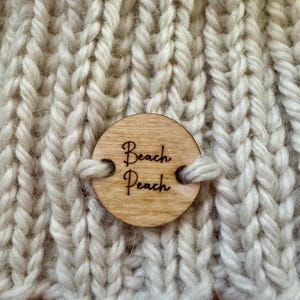 Personalized Birch Wood Tags – Engraved Logo for Knitting, Crochet Crafts