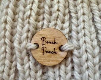 Personalized Birch Wood Tags – Engraved Logo for Knitting, Crochet Crafts