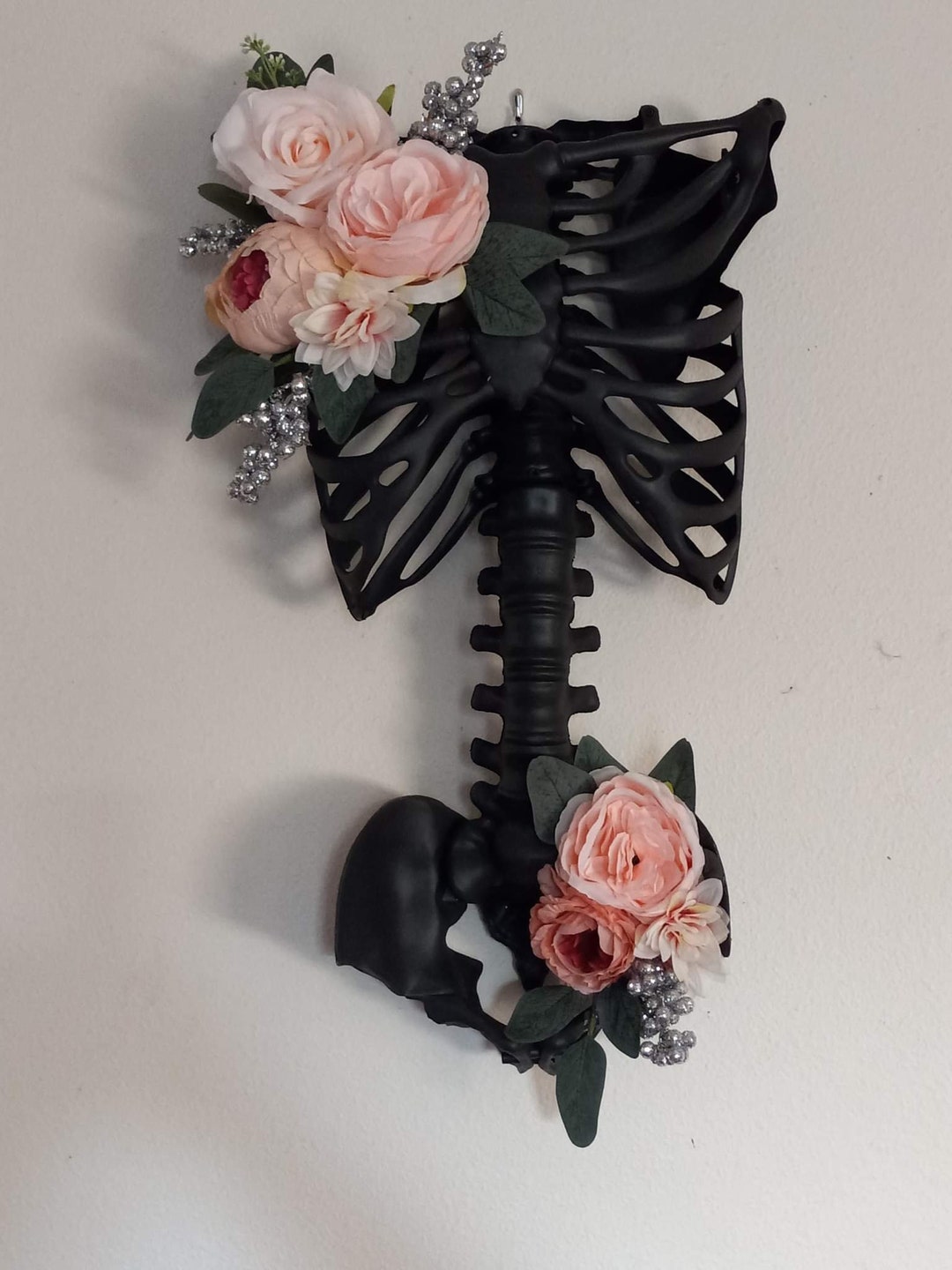 Skeleton Torso With Flowers Wall Decor Etsy