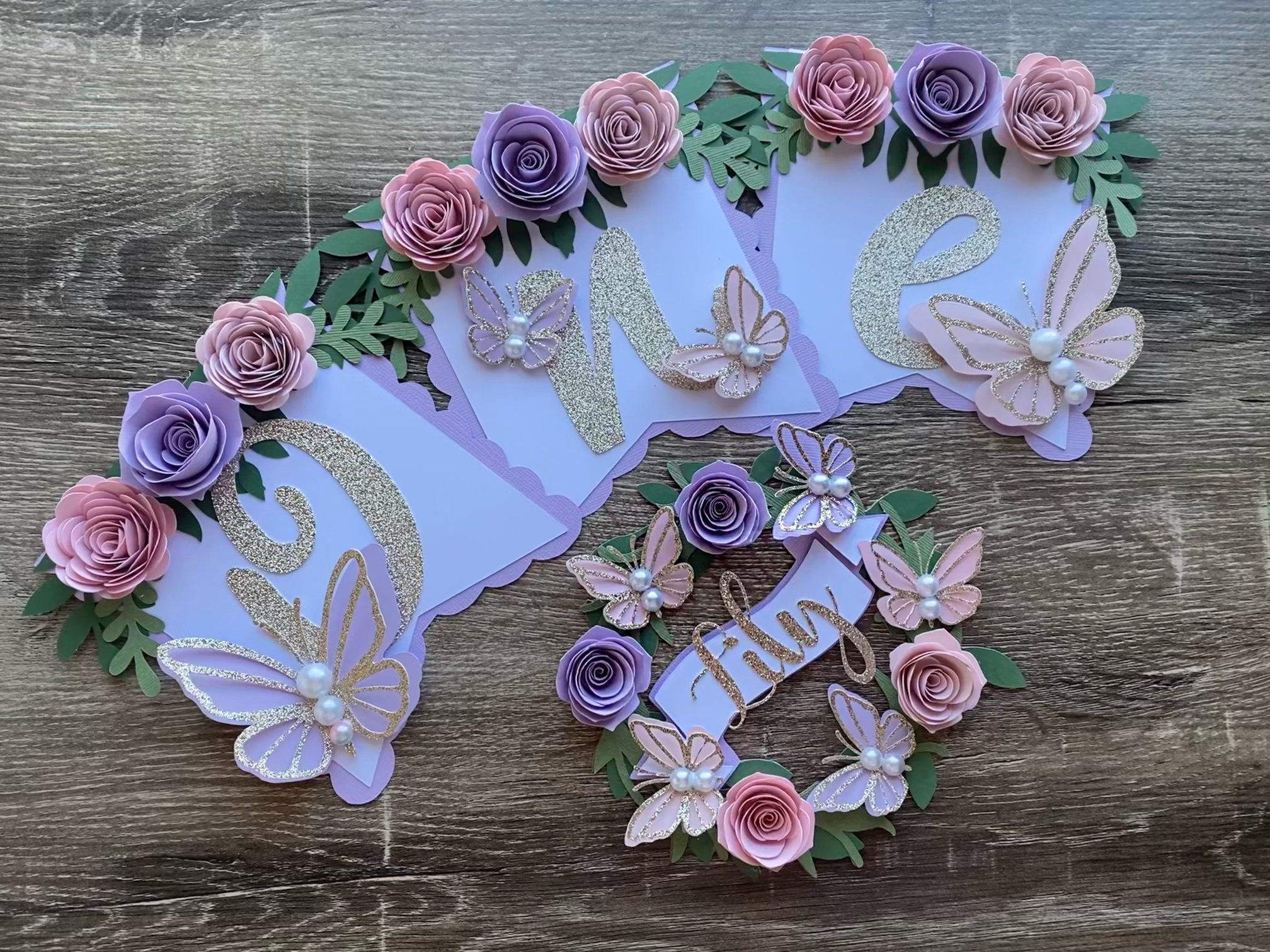 Butterfly Garden Birthday Cake Topper Floral Garden Cake Etsy