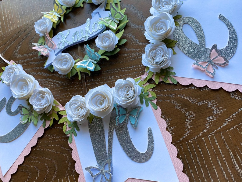 Butterfly Garden Birthday Cake Topper Floral Garden Cake Etsy