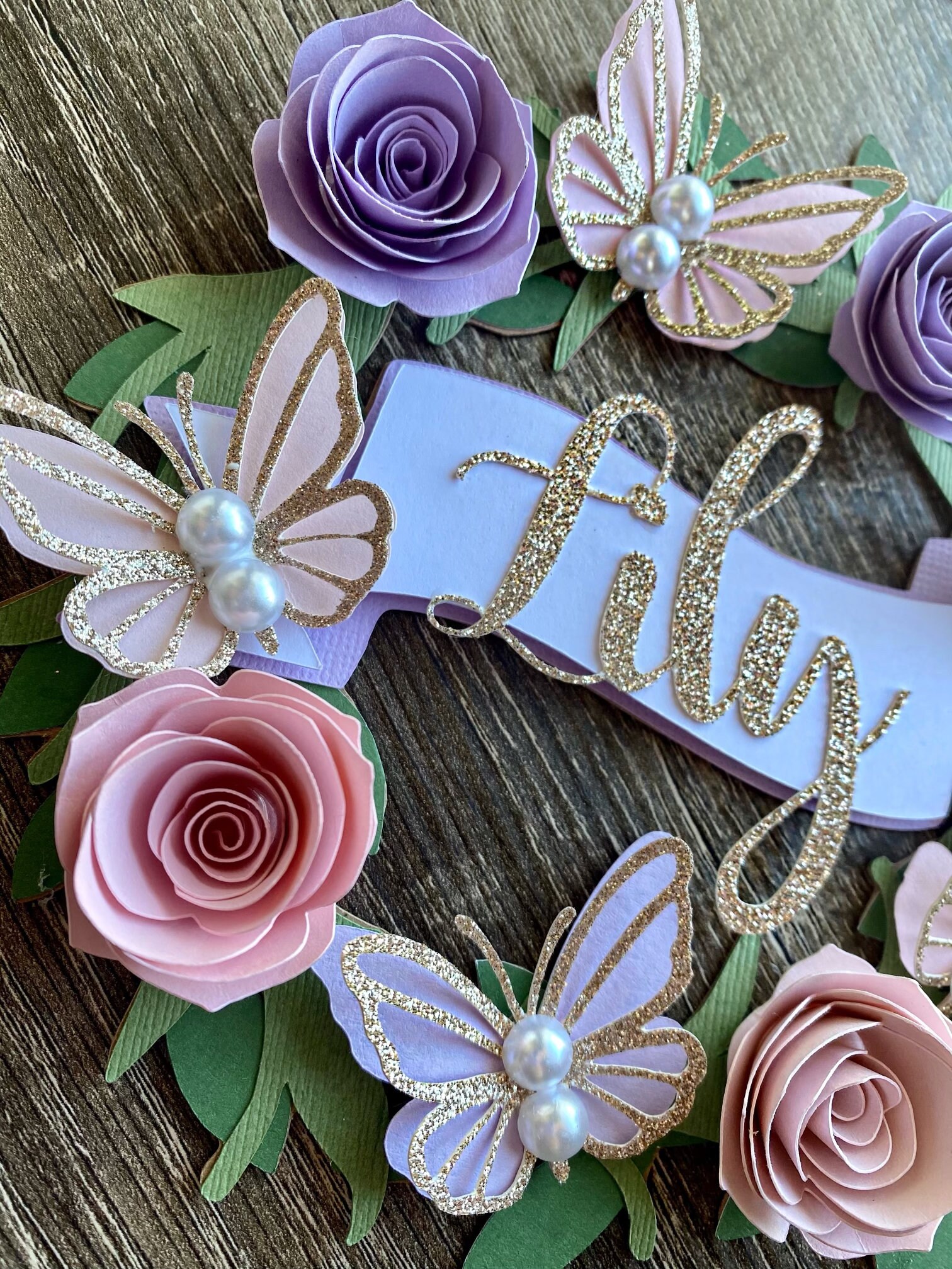 Butterfly Garden Birthday Cake Topper Floral Garden Cake Etsy