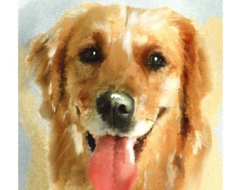 Dog Portrait Custom Pet Portrait From Photo Dog Art Painting Original Watercolor Pet Portrait Retriever Memorial