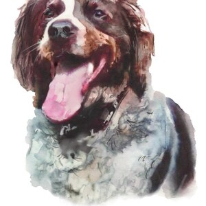 Custom Cat Portrait Watercolor Custom Cat Painting Memorial Art Pet Kitty Drawing Pet Lover Gift Custom Pet Portrait Dog Face Painting image 2