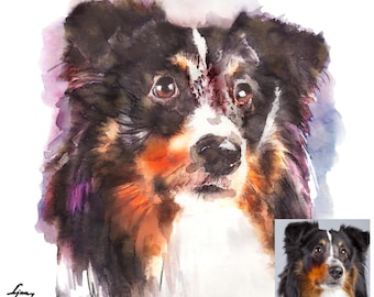Custom Dog Portrait, Watercolor Dog Portrait, Custom Pet Painting, Dog Portrait Commission Art, Animal Art
