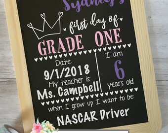 Reusable First Day of School Chalkboard Sign, Photo prop, back to school, Reusable, kindergarten, chalk, Grade, preschool, photography