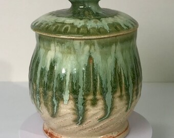 Ceramic jar with lid from Beechwood Pottery, Youngsville, NC