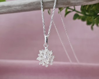 Chrysanthemum Necklace | November Birth Flower Necklace | Silver Flower Necklace | November Birthday Gift | Sterling Silver Flower Charm