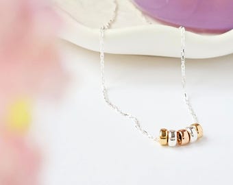 50th Birthday Necklace | 5 Rings Necklace One for Each Decade| Fifty Birthday Gift For Women | Milestone Birthday