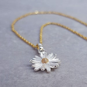 Daisy Necklace April Birth Flower Necklace Silver Daisy April Birth Flower Jewellery April Birthday Gift Silver Necklace image 6