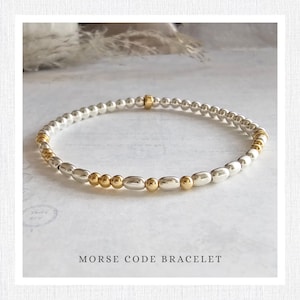 Custom Morse Code Bracelet | Sterling Silver & Gold Filled, Personalized Word or Phrase