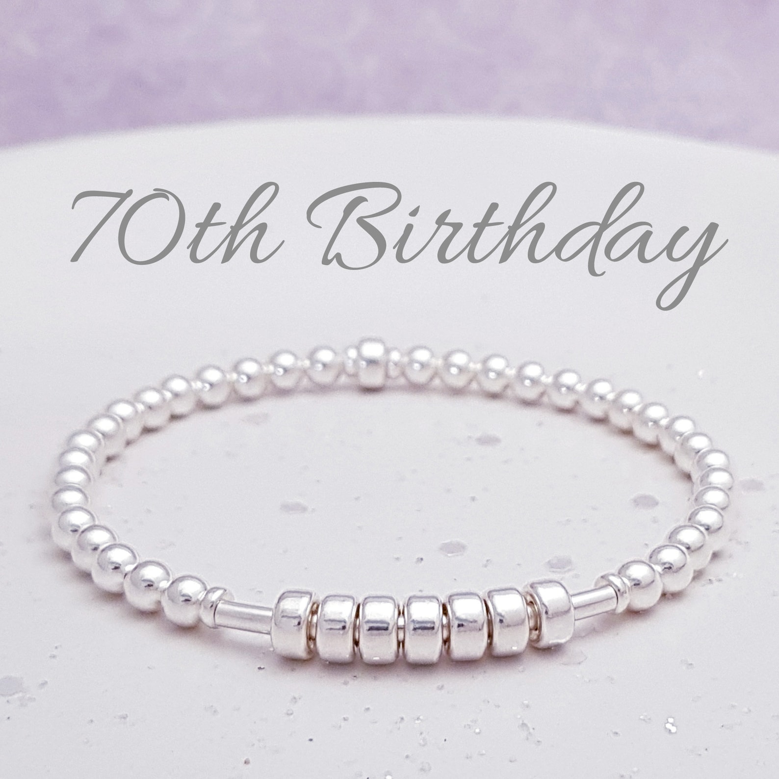 70th Birthday Bracelet Sterling Silver 70th Bracelet 70th  Etsy