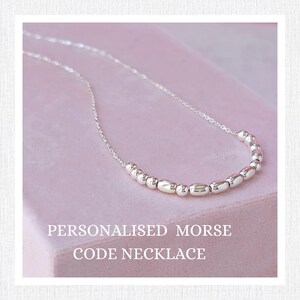 Collar personalizado con código Morse en plata de ley / Joyería con mensaje secreto personalizado