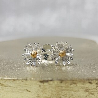 Orecchini Margherita Donna Lunghi 6,2 Cm - Pendenti A Fiore In Rame Elettroformato - Gioielli Regalo Per Ragazze