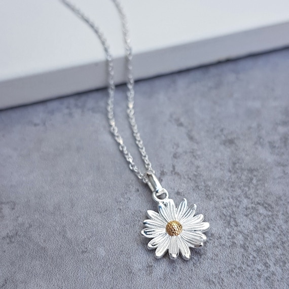 Bridal Flower Gift Daisy Flower Pendant \u2022 Sterling Silver Flower Pendant \u2022 Daisy Necklace \u2022 Daisy Jewellery