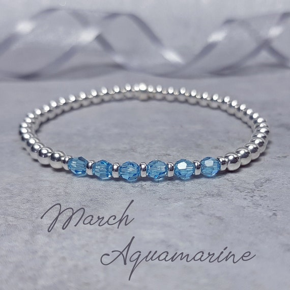 Aquamarine birthstone deals bracelet