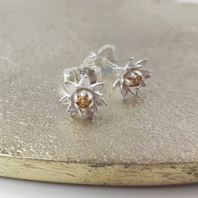 Water Lily Silver Earrings July Birth Flower Earrings July Etsy UK