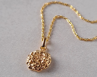 Marigold Necklace | October Birth Flower | Marigold Birth Flower Necklace | Flower Necklace | October Birthday Jewellery