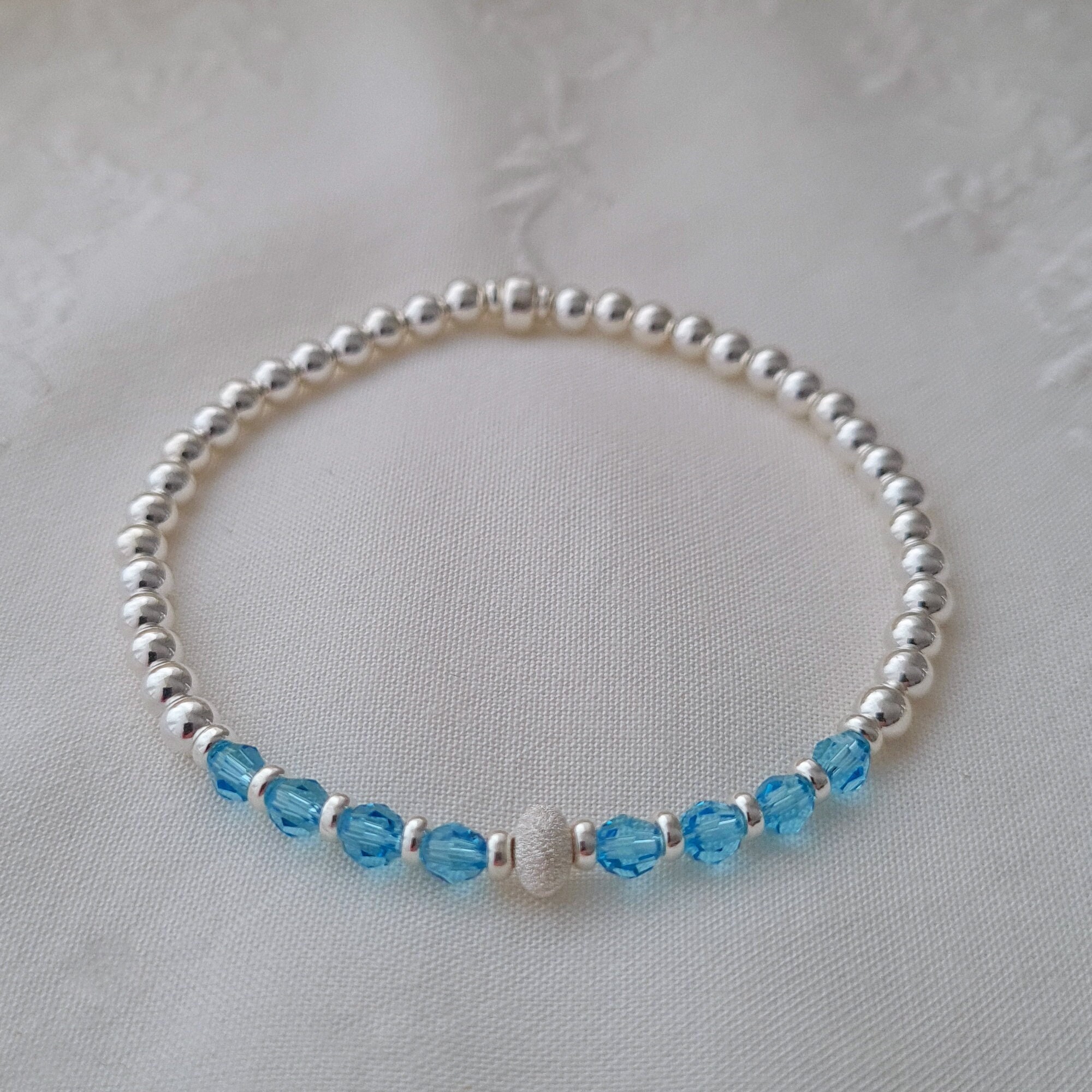18th Birthday Birthstone Bracelet in Sterling Silver and