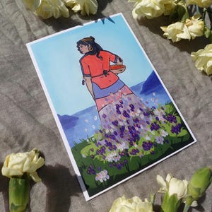 Impresión de la Diosa del Azafrán (postal, A5, A4)