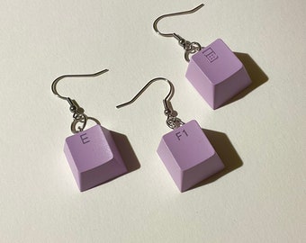 computer keycap earrings