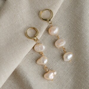 Gold-Plated Pearl Drop Earrings: Elegant Bridal Jewelry