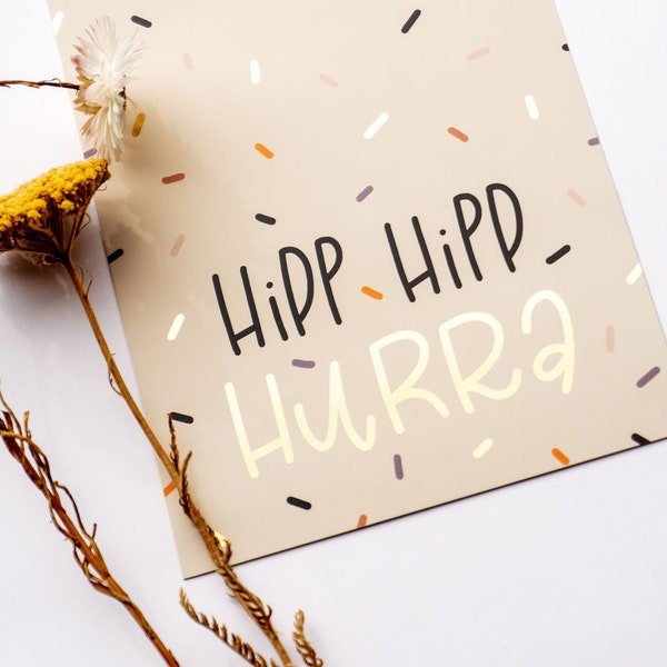 Postkarte | Hipp Hipp Hurra | Grußkarte