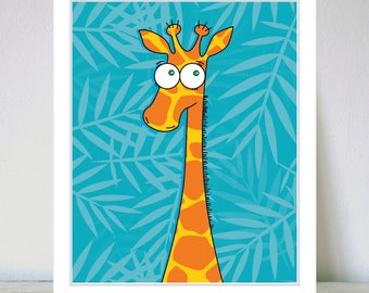 Druckbare Giraffe Kinderzimmer Kunst Tier Kinderzimmer Giraffe Kunstdrucke - Kinderzimmer Kunst - Giraffe Wandkunst - Niedliche Kunstdrucke Digital