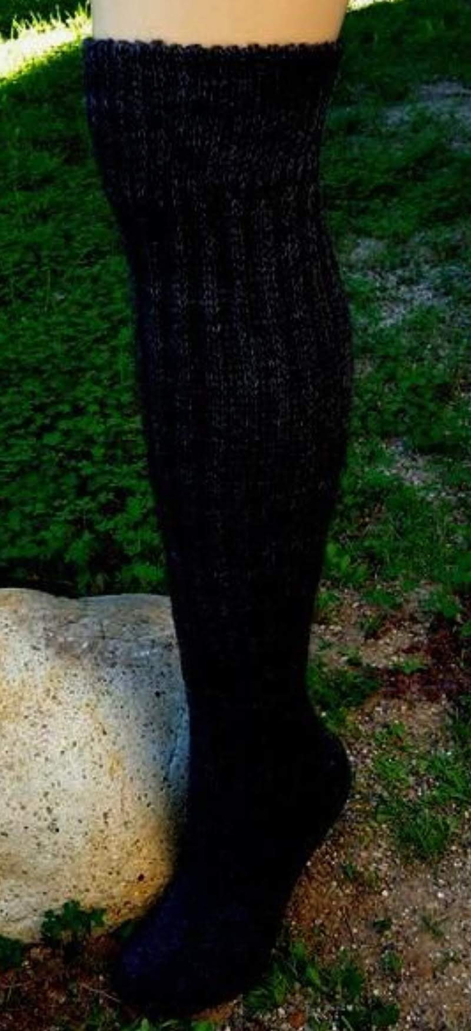 Alpaca Knee Length Socks - Light Grey