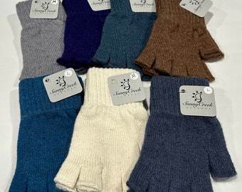 Guantes sin dedos de alpaca